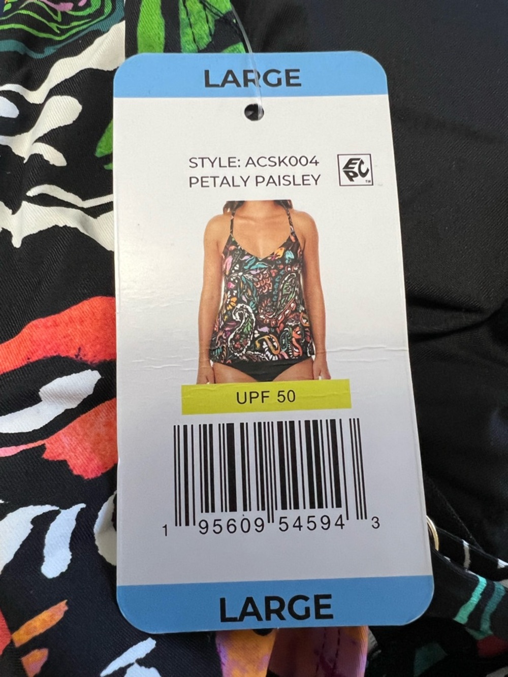 Anne Cole Swim Tankini Top Floral Abstract Art Tropical Colorful NWT Large - Picture 7 of 10